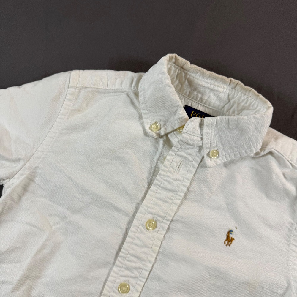 Polo Ralph Lauren Kids White Short Sleeve Oxford Button Down Shirt Size 4/4T